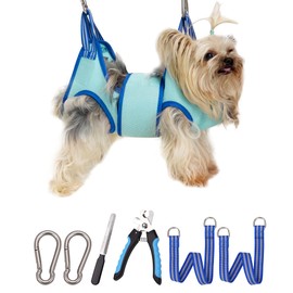 Kkiimatt Dog Grooming Hammock, XXS Dog Harness for Hanging Nails, Cutting Hammocks, Dog Sling for Small Dogs, Dog Grooming Restraint Bag with Wide Strap