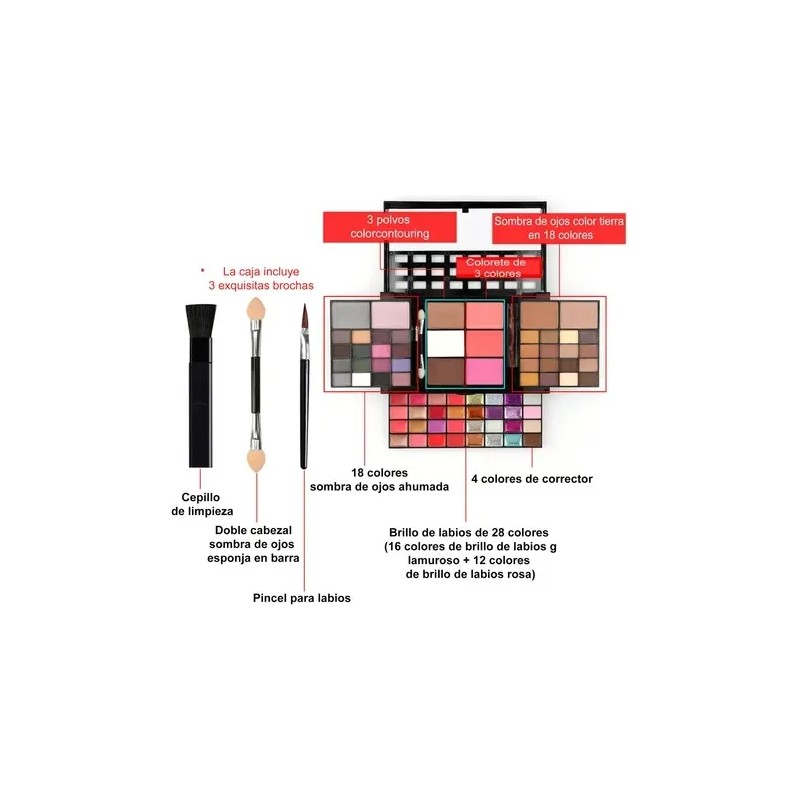 74 Colores Paleta De Maquillaje Profesional Kit Combinado
