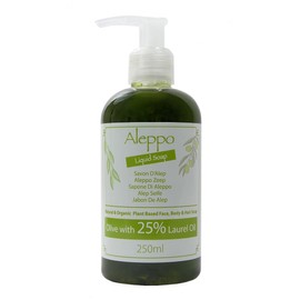 Green Bear Natural Genuine Traditional Aleppo Liquid Soap - Olive & 25% Laurel Oil 250ml