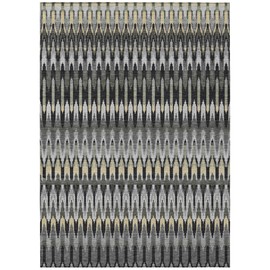 HomeRoots 5' X 8' Charcoal Gray and Beige Southwestern Washable Indoor Outdoor Area Rug