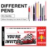 VAHATAN Car Racing Birthday Party Invitations 20 Pack Red Car