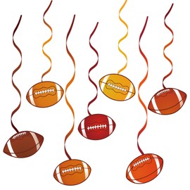 Whaline 28Pcs Fall Football Hanging Swirl Football Party Swirl Ceiling Hanging Decoration for Autumn Sport Party Hanging Ornaments Decoration