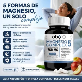 5 Magnesios Con Camu Camu Y Vitamina D3, 60 Capsulas