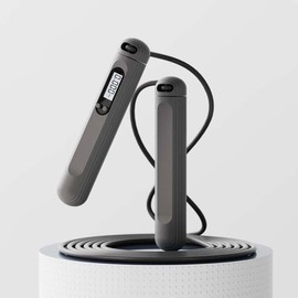 Cordless Jump Rope with Counter for Fitness - Adjustable Smart Skipping Rope For Men Women Kids Outdoor Speed Boxing Crossfit Workout Exercise Cardio (Black)