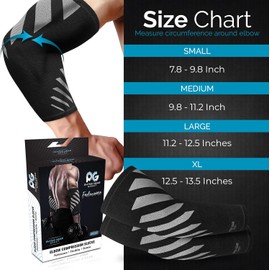 Physix Gear Sport Coderas deportivas de neopreno, las mejores coderas epicondilitis para hombre y mujer, coderas para tendinitis, codo golfista y codo tenista, codera deportiva, codera epicondilitis