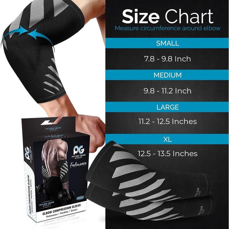 Physix Gear Sport Coderas deportivas de neopreno, las mejores coderas