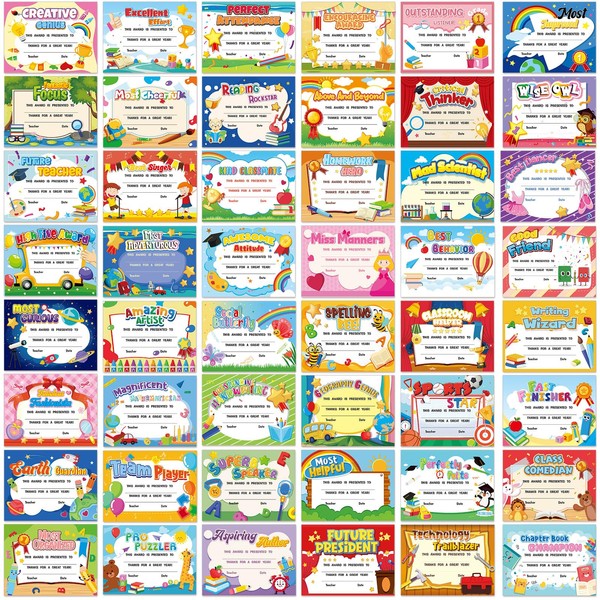 Weekgrat 200 Pcs End of School Year Student Award Certificates