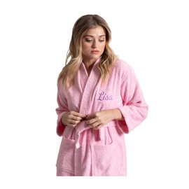Turkuoise Soft & Absorbent Towel Robe, 100% Cotton Turkish Terry Cloth Kimono Bathrobes for Women