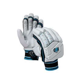 Gunn & Moore GM Cricket Batting Gloves | Diamond 404 | Ben Stokes Endorsed | Calf Leather Palm | Youths Left Handed | Approx Weight per Pair 420 g, White