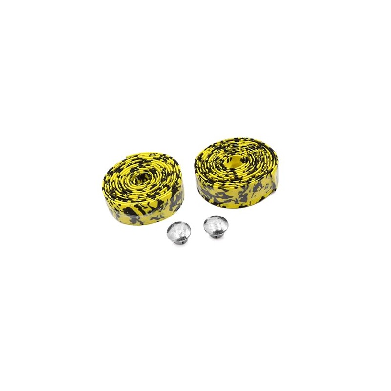 REPAIROCK 2pcs Yellow Black Foam Camouflage Design Handlebar Grip Tape