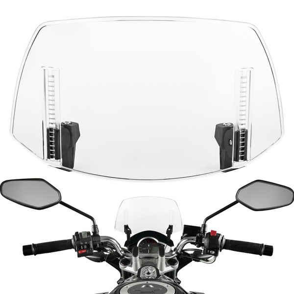 Motorcycle Wind Deflectors - 29.5 x 22 cm, Height Adjustable