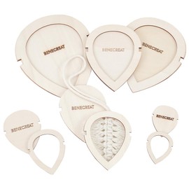 BENECREAT 12Pcs Leaf Macrame Cutting Molds Wood Macrame Leaf Cutting Template Macrame Feather Wall Hanging Tool for DIY Crafts Making