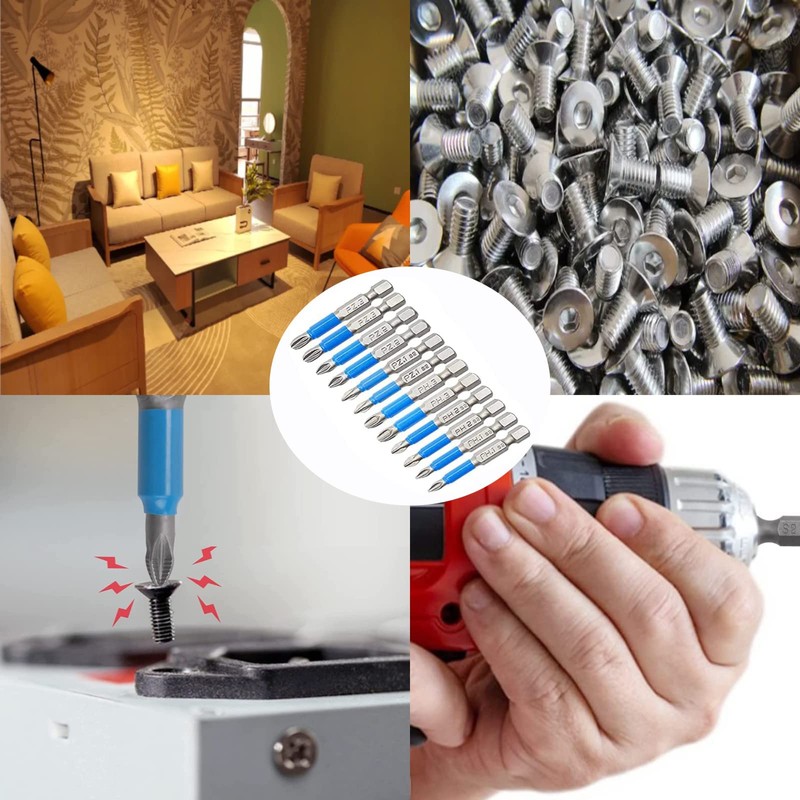 JEOPKO 12Pcs Magnetic Impact Screwdriver Driver Bits Set, Impact Driver