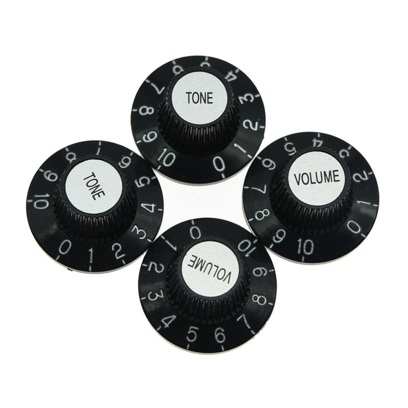 4pcs Black with Silver Cap LP Metric Guitar Witch Hat