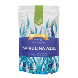 TGB SUPERFOODS | Espirulina Azul en Polvo 100% Pura y Natural | Superalimento vegano, Eco Friendly y Gluten Free| Alga Espirulina Orgánica | Aporta Vitaminas y Minerales | Contenido 100g