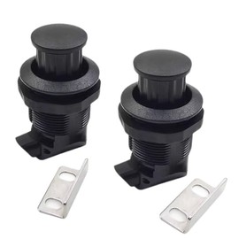 2Pcs Push Button Latch, Push to Close Latches for Perpendicular Door Configurations Latches - Push-to-Close Latches - Knob Stores Flush (Black)