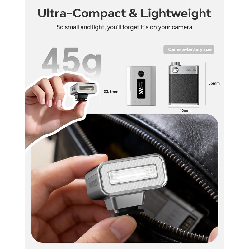 PHOTOOLEX Mini Camera Flash GN10 45g USB-C Speedlite