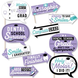 Big Dot of Happiness Funny Dental School Grad - Dentistry and Hygienist Graduation Party Photo Booth Props Kit - 10 Piece