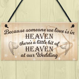 RED OCEAN Someone We Love Is In Heaven Memorial Wedding Plaque Wooden Hanging Sign Gift