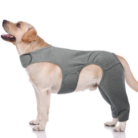 ROZKITCH Dog ACL Surgery Recovery for Rear Right Left Leg, Pet Prevent Licking Wound Elbow Protector, Male Female Dog Recovery Suit Rear Legs for Sprain ACL CCL Arthritis Joint Care Grey L