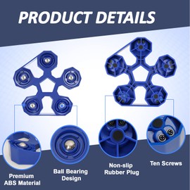 wayofcha Bowling Ball Cup, Rotating Bowling Ball Spinner for Cleaning, Spare Bowling Ball Stand - Effortless Cleaning & Polishing with 360° Rotation | Bowling Ball Holder for All Major Balls (Blue)