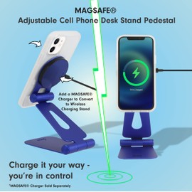 Sonix Magnetic Adjustable Cell Phone Desk Stand Pedestal Compatible with Apple MagSafe (Blue)