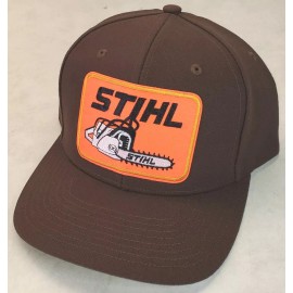 Richardson STIHL Orange Patch Baseball Hat / Richardson 514 Adjustable / Brown