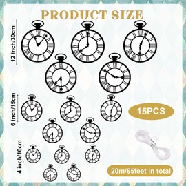 Wonderland Tea Party Decoration Clock Hanging Banners Wonderland Spring Themed Garland banner Curious Clock Backdrop Photo Props for Indoor Outdoor Garden Birthday Baby Shower Party Supplies