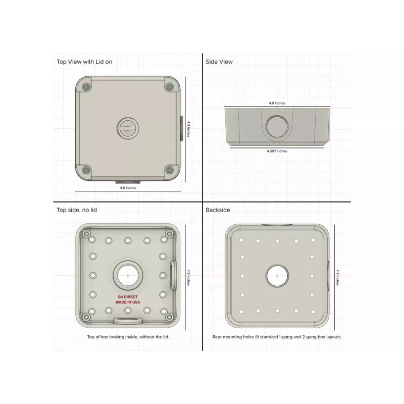 XVR Universal Junction Box / Back Box for CCTV Security