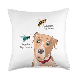 Funny Jalapeno Dog Treats Throw Pillow