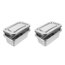 DOITOOL 2 Pack Reusable Ice Cream Storage Containers for Freezer with Lids Stainless Steel Freezer Box Ice Cream Tub