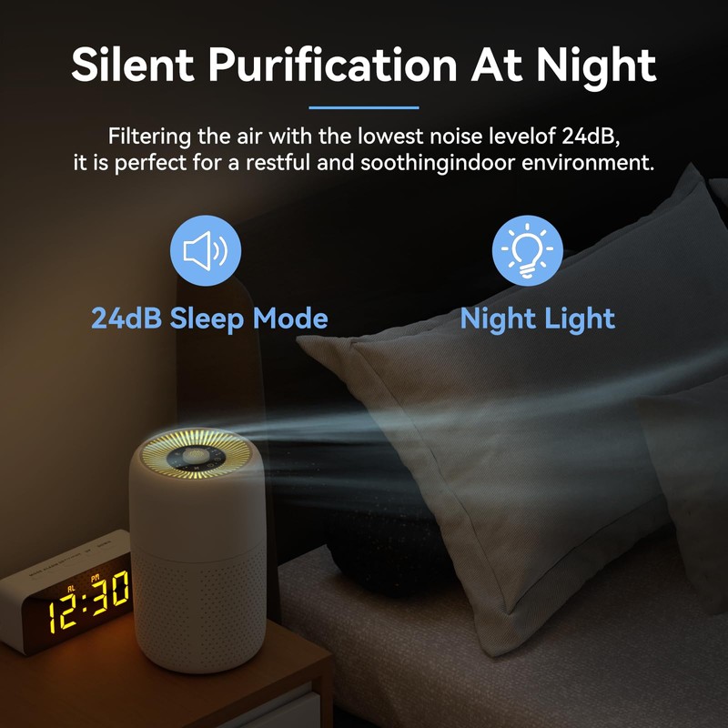 2 Pack YARIKI Air Purifiers for Bedroom with Essential Oil