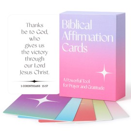 Biblical Affirmation Cards, 60 Unique Christian Art Gifts Scripture Prayer Cards, Positive Religious Inspirational Affirmation Cards Deck, Bible Verse Encouraging Gift for Women and Men