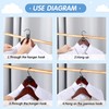50 Pcs Mini Clothes Hanger Connector Hooks Black Heavy Duty