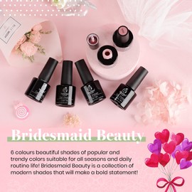 Beetles Bridesmaid Beauty Classic Gel Nail Polish Set - Nude Gray Pink 6 Colors Wedding Gel Polish Kit Popular Nail Art Design Soak Off Uv LED Lamp Nail Polish Gel Manicure Kit Gifts Set