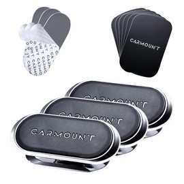 CARMOUNT F1 Dashboard Car Mount | Magnetic Phone Holder for Car, Ultra Strong 8X N52 Magnets, 360° Rotation, Universal Dash Mount for All Phones (3-Pack) | Car Mount Magnet