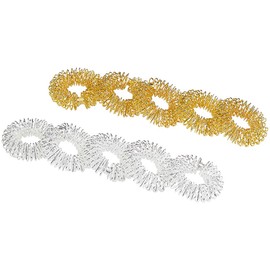 newgen medicals Massage Ring:10 Set Acupressure Finger Massage Rings Gold Silver (Finger Massage Ring, Acupressure Finger Rings, Gift Women)