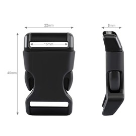 LIHAO 50 PCS 5/8" Black Plastic Side Release Buckle for Paracord Bracelets