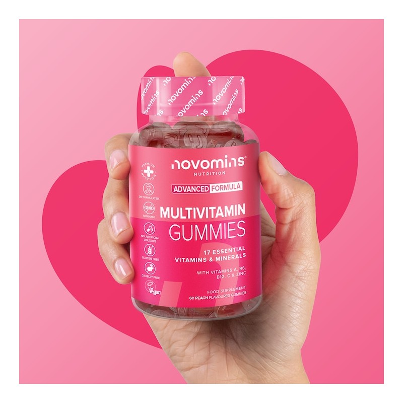 Novomins Multivitamin Peach Flavour 60 Gummies 30 Days Supply