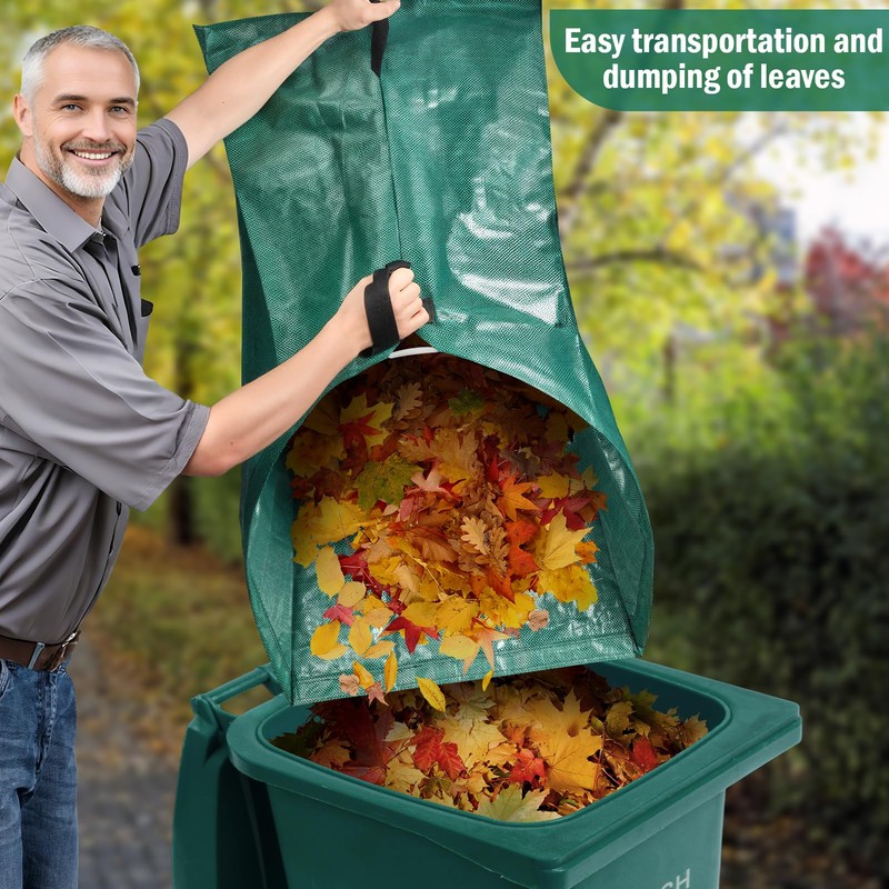 60 Gallon Leaf Collector,Collapsible Lawn & Leaf Bag,Heavy Leaves Pick