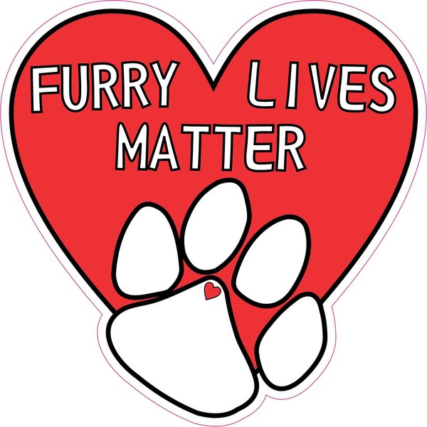 StickerTalk Furry Lives Matter Vinyl Sticker, 5 inches by 5