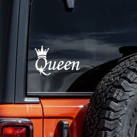 Vool Queen Styling Vinyl Decal Car Truck Laptop Bumper Sticker Decal 8" (White)
