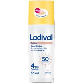 Ladival Tinted Sun Protection Gel Face SPF 50: Sun Cream Toning BB Cream for an Even Skin Complexion, 24 Hours Moisture with Hyaluronic Acid & Glycerin, Tinted Day Cream with Light Coverage 50 ml
