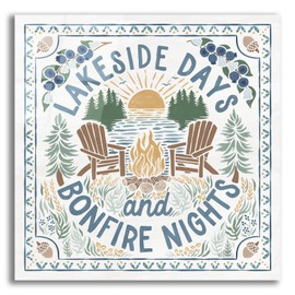 Epic Art 'Lakeside Days 4' by Laura Marshall Acrylic Glass Wall Art, 12" x 12"