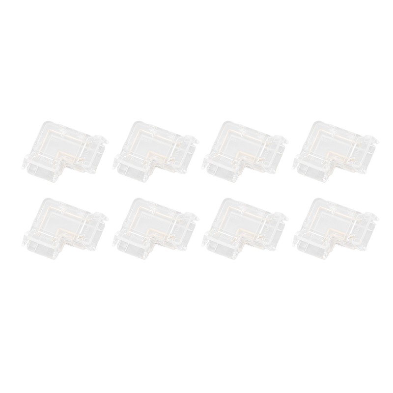 8pcs LED Strip Light Connector Professional Transparent 3Pin L Shaped