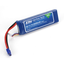 E-flite 2500mAh 3S 11.1V 30C LiPo 12AWG EC3 Battery