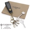Credran CR-CL3695 Women's Key Strap, Genuine Leather, Braun