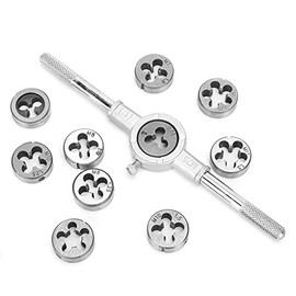 Tap and Die Set M6-M12 Hand Tool Set for Cutting Male Thread for Thread Processing with 25mm Wrench Tools