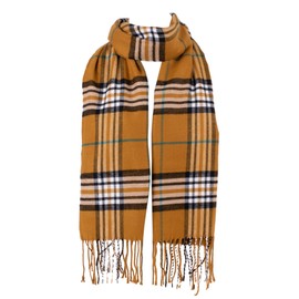 Hat To Socks Super Soft Classic Check Plaid Winter Scarf for Men and Women (Mustard)