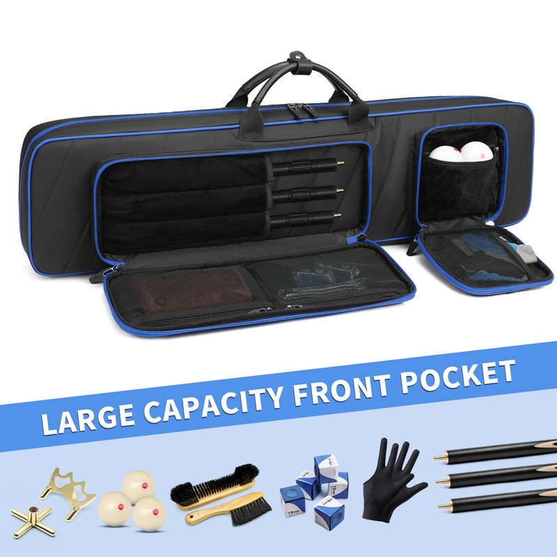 BOSSTIN Pool Cue Case, 5x5 Pool Stick Billiard Cue Accessories